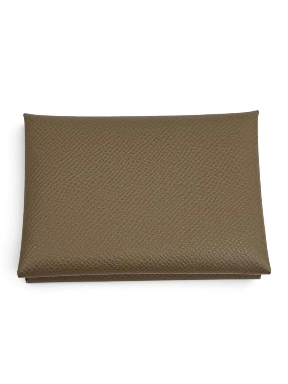 Hermes Calvi Duo Etoupe Veau Epsom Sellier Compact Wallet Bifold
